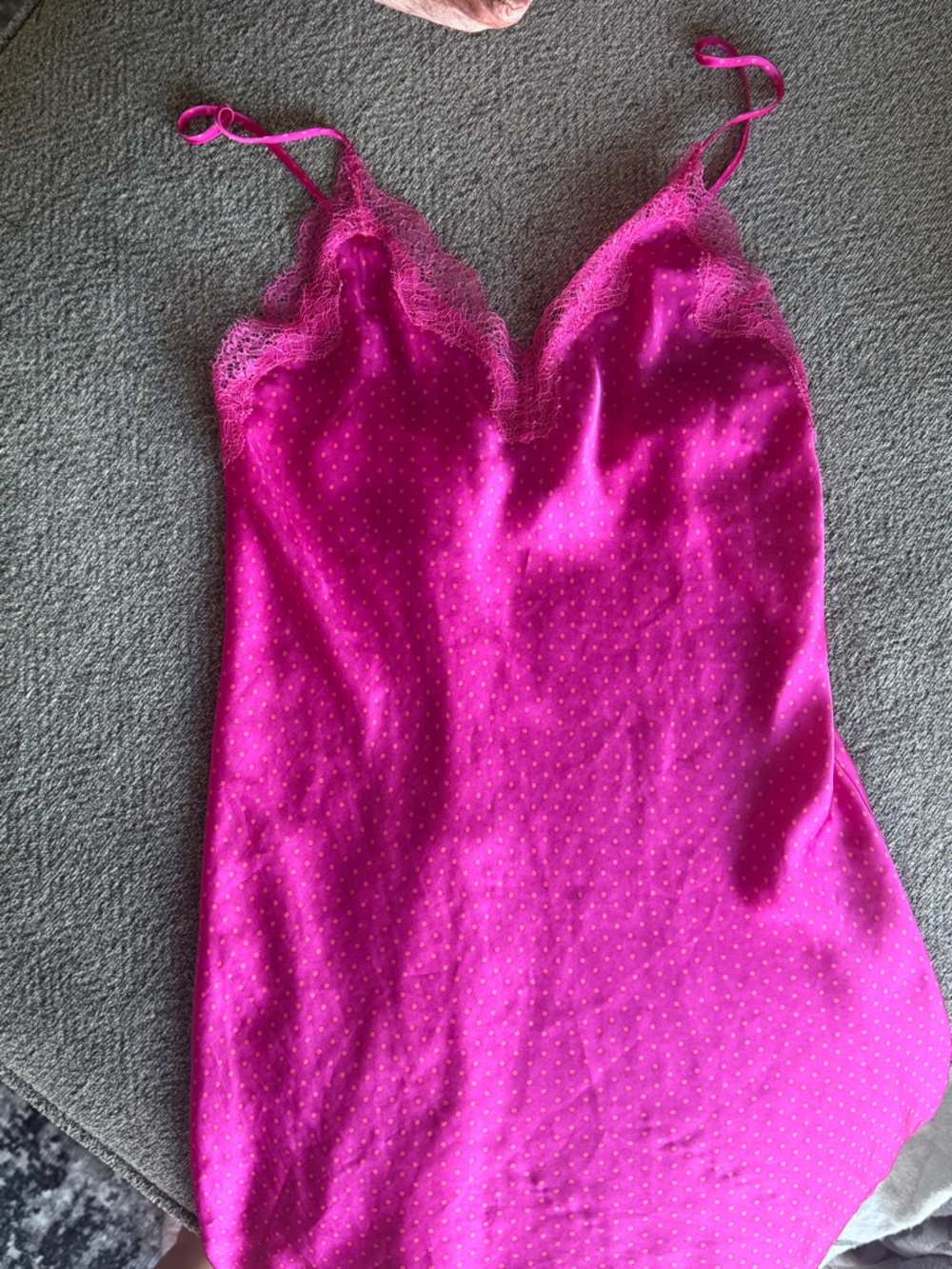 Lace Trim Fuchsia Slip